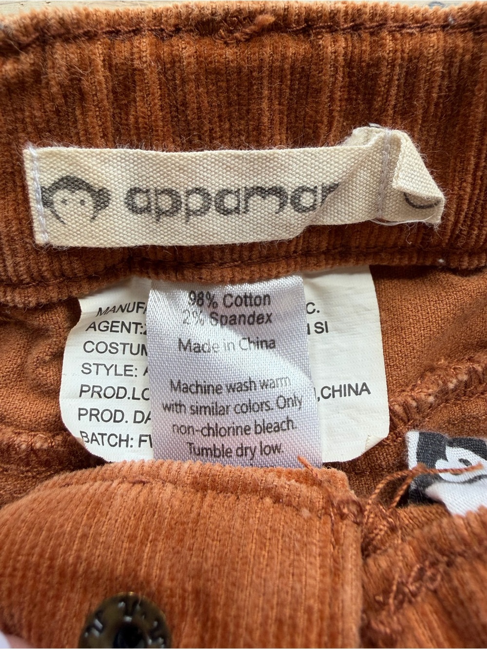 Appaman Boys Rust Corduroy Pants Size 4T - Picture 4 of 6